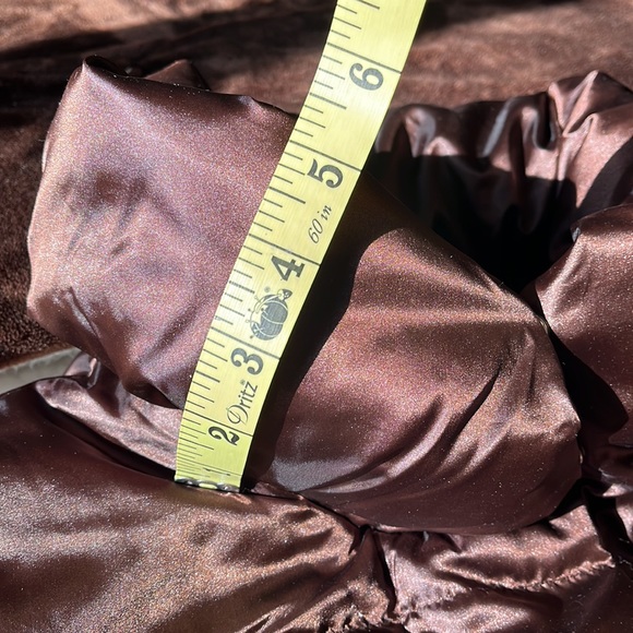 Lands' End Long Puffer Coat Women’s Medium 10–12 Bronze Brown Goose Down Warm - Picture 15 of 16